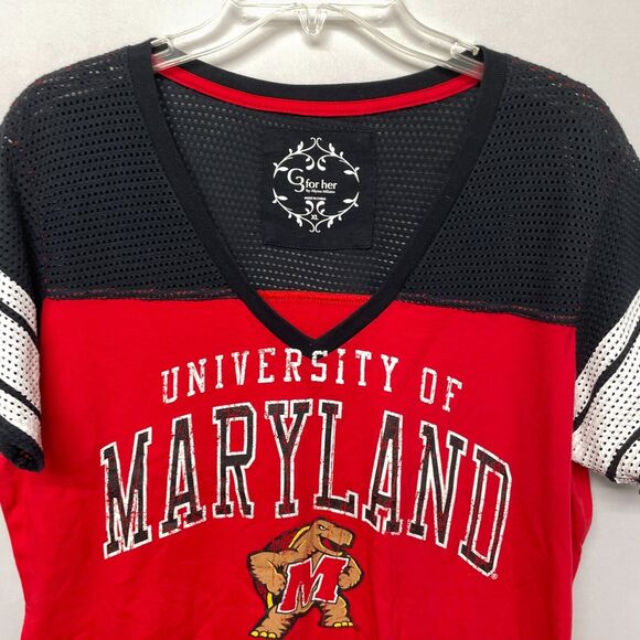 G3 Women University of Maryland Tee T-Shirt Size Extra Large Red M235 -16 - Picture 8 of 12